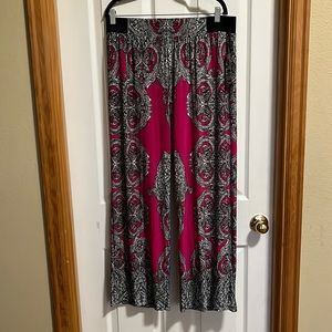 NWT I*N*C pink and black wide legged pants